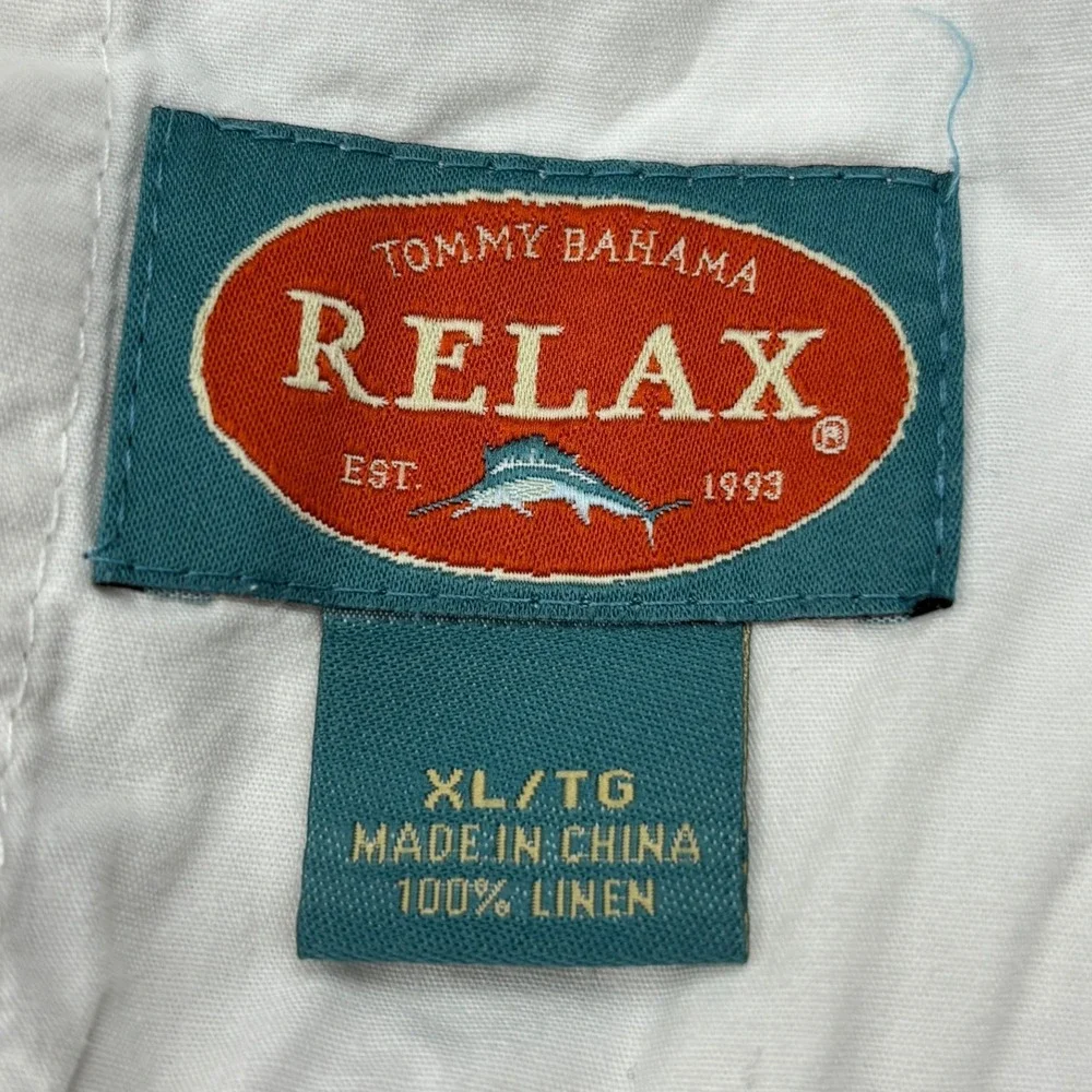 Tommy Bahama Relax Linen Cargo Pants Mens XL Oatmeal Beige Beach Trousers Casual